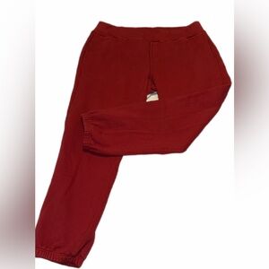 Womens NSF Lg Maroon long Joggers, cozy and cute!